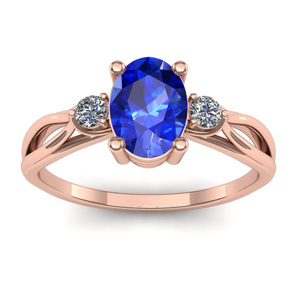 Inel de logodna cu safir oval