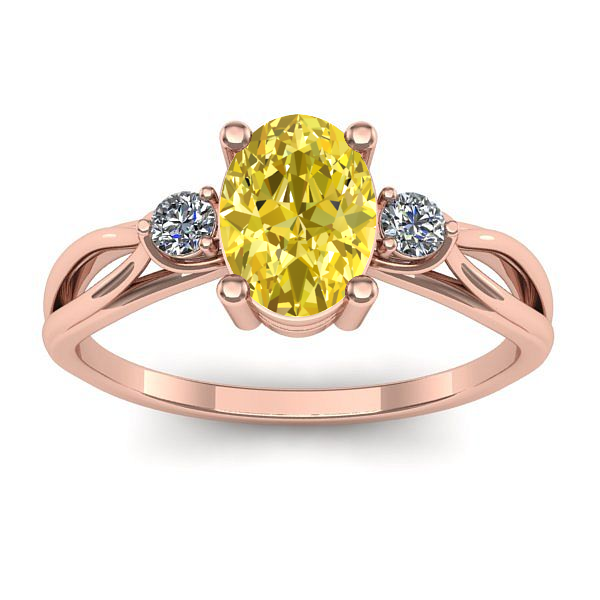 Inel logodna cu safir galben oval