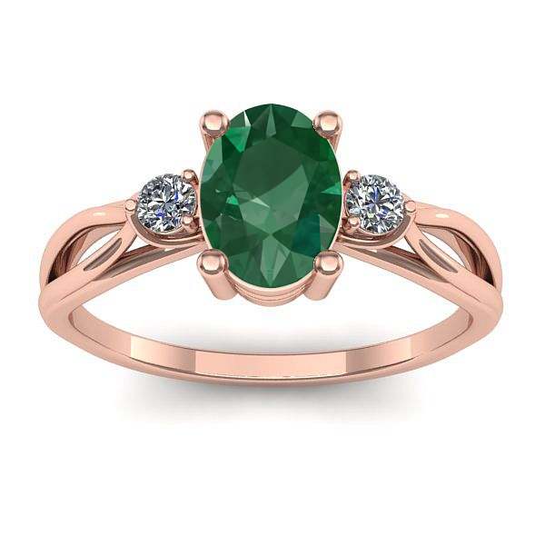 Inel cu smarald oval