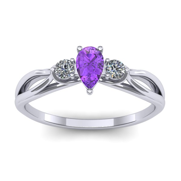 Inel cu ametist lacrima