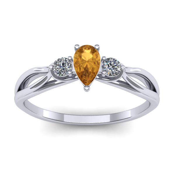 Inel logodna cu citrin lacrima