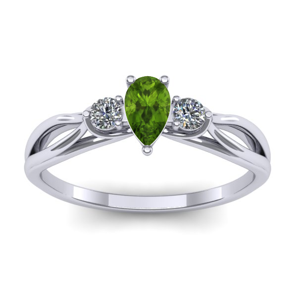 Inel cu peridot lacrima