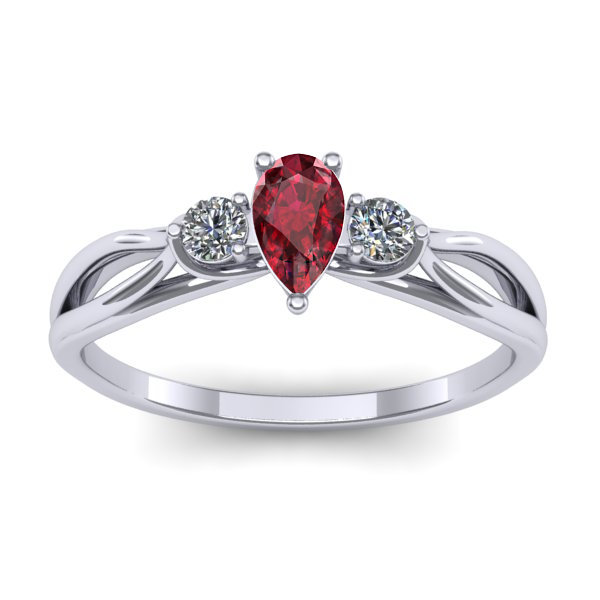 Inel cu rubin lacrima