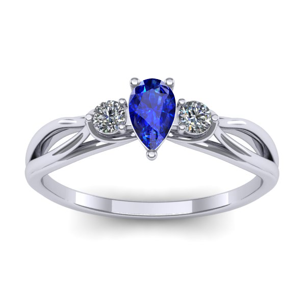 Inel logodna cu safir lacrima