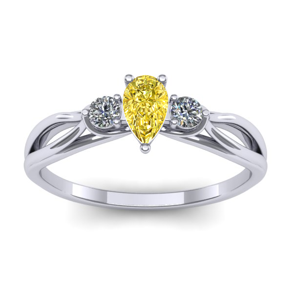 Inel cu safir galben lacrima