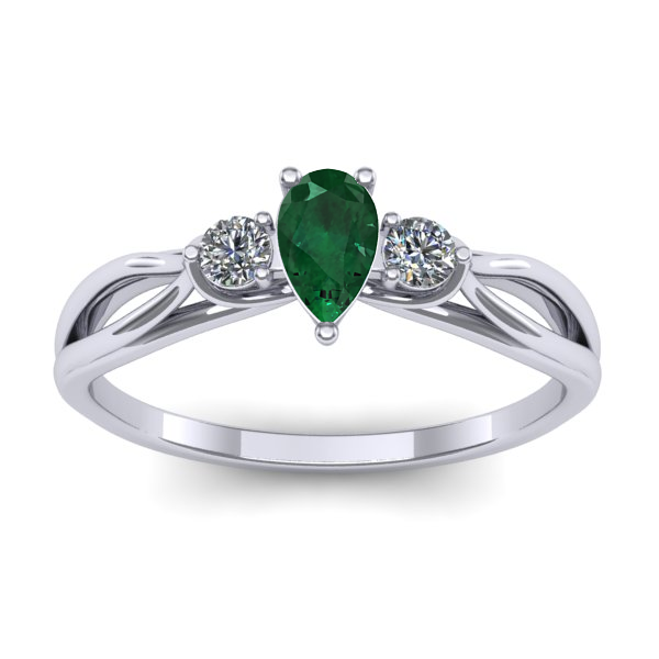 Inel cu smarald lacrima