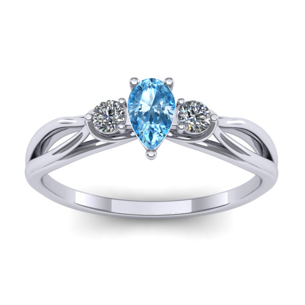 Inel cu topaz blue lacrima