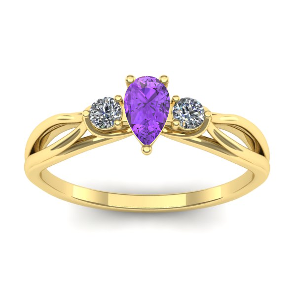 Inel cu ametist lacrima