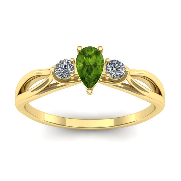 Inel de logodna cu peridot lacrima