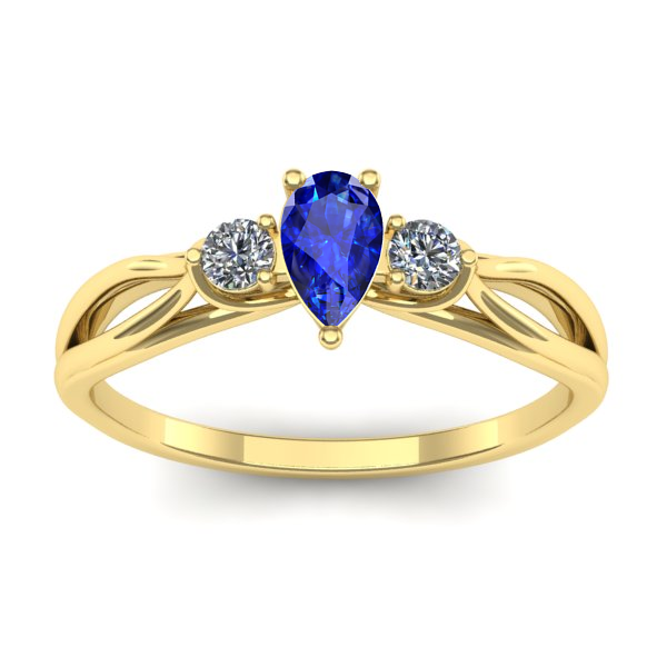 Inel logodna cu safir lacrima