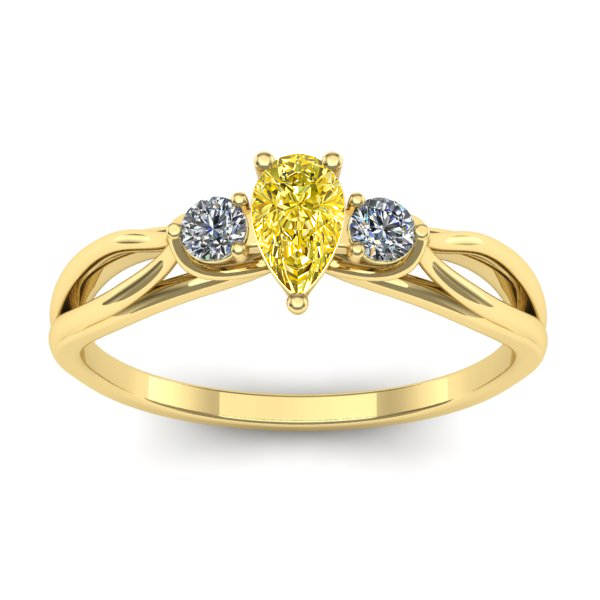 Inel de logodna cu safir galben lacrima