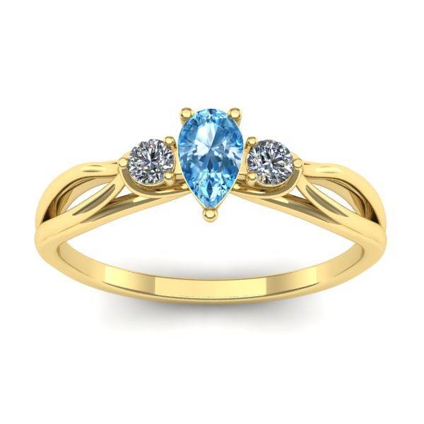 Inel logodna cu topaz blue lacrima
