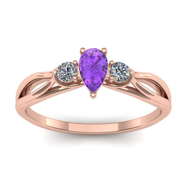 Inel cu ametist lacrima