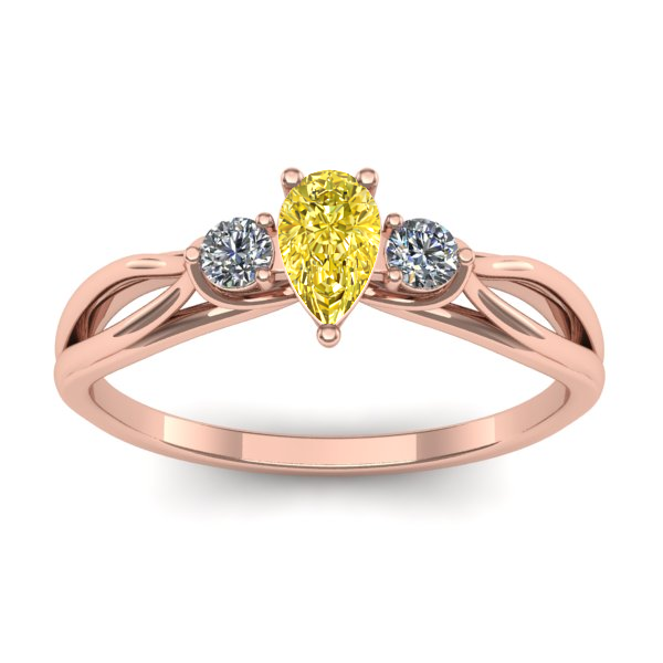 Inel cu safir galben lacrima