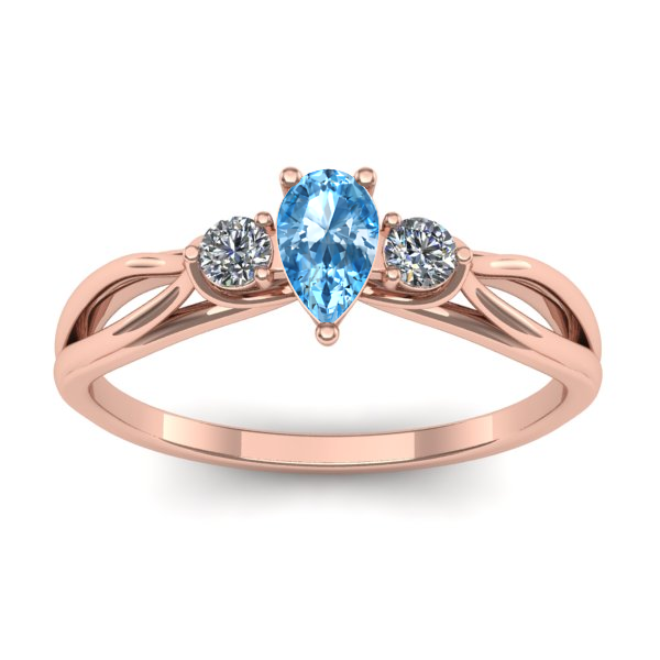 Inel logodna cu topaz blue lacrima