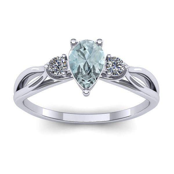 Inel cu aquamarin lacrima