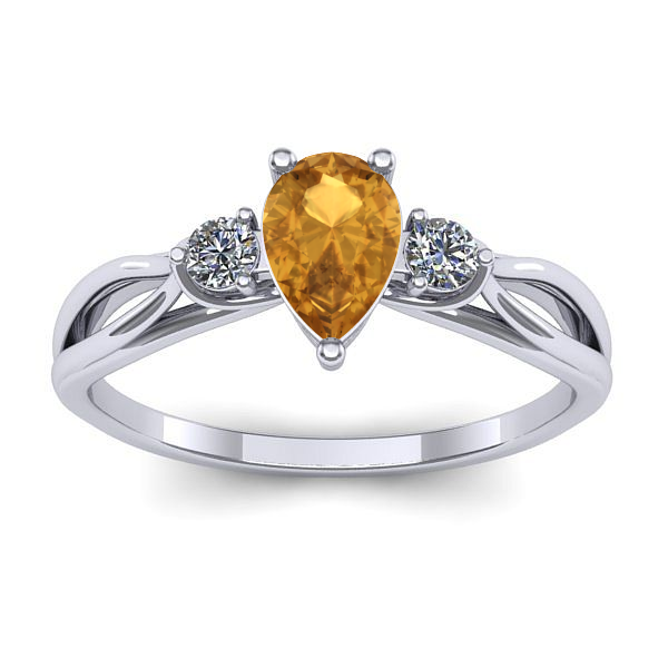Inel de logodna cu citrin lacrima