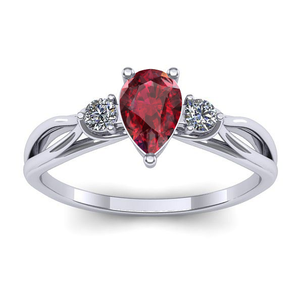 Inel de logodna cu rubin lacrima