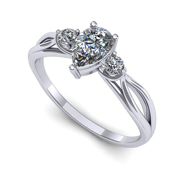 Inel din aur alb cu safir alb