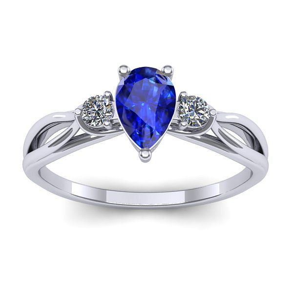 Inel logodna cu safir lacrima
