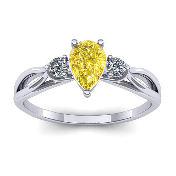 Inel cu safir galben lacrima