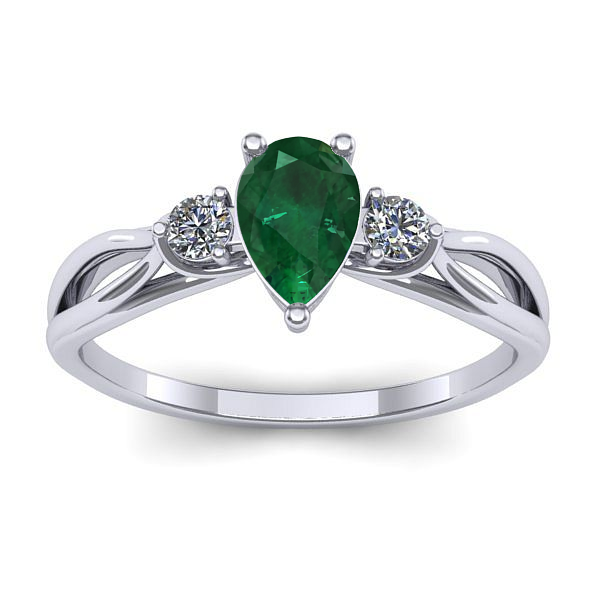 Inel cu smarald lacrima