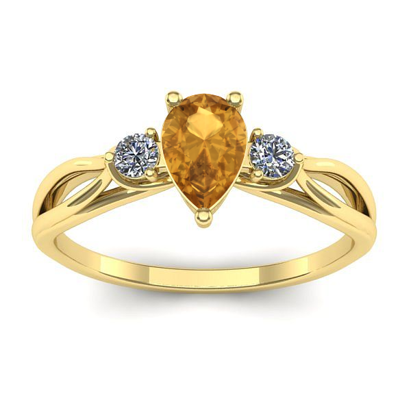 Inel de logodna cu citrin lacrima