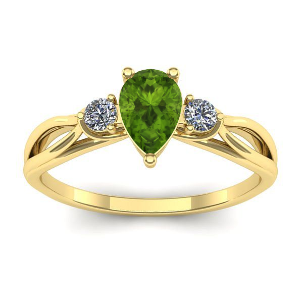 Inel logodna cu peridot lacrima