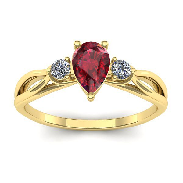 Inel de logodna cu rubin lacrima