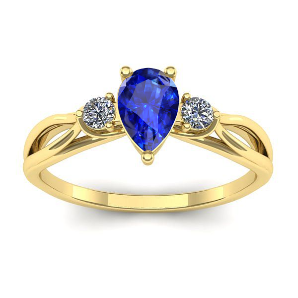 Inel logodna cu safir lacrima