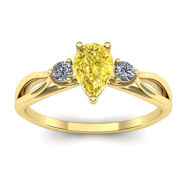 Inel cu safir galben lacrima