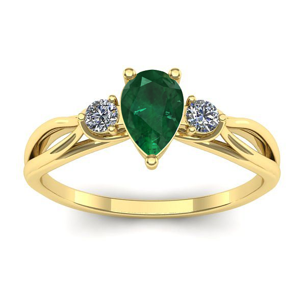 Inel de logodna cu smarald lacrima