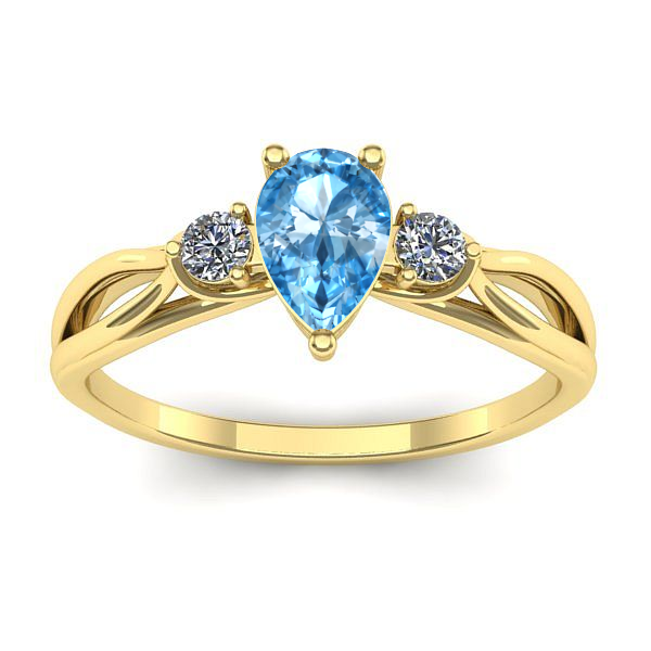 Inel cu topaz blue lacrima