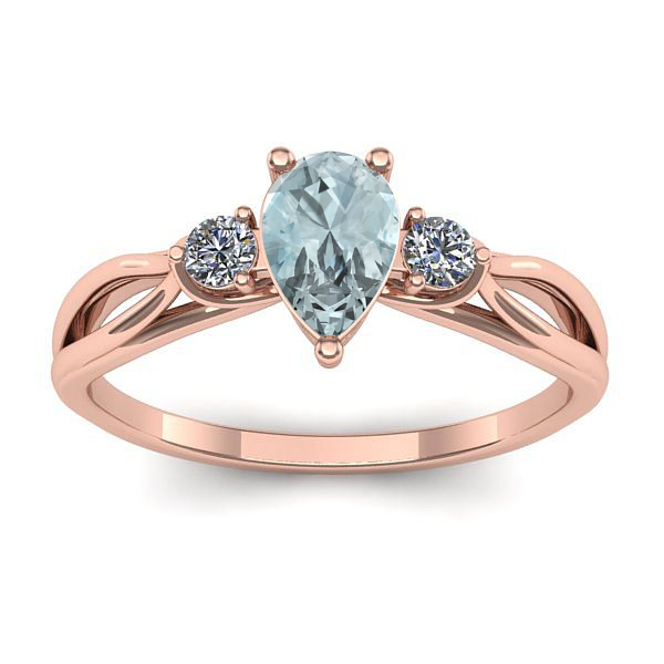 Inel cu aquamarin lacrima