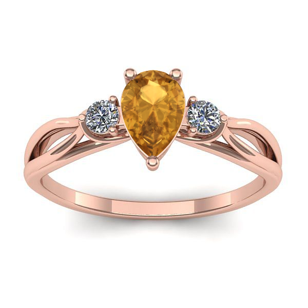 Inel cu citrin lacrima