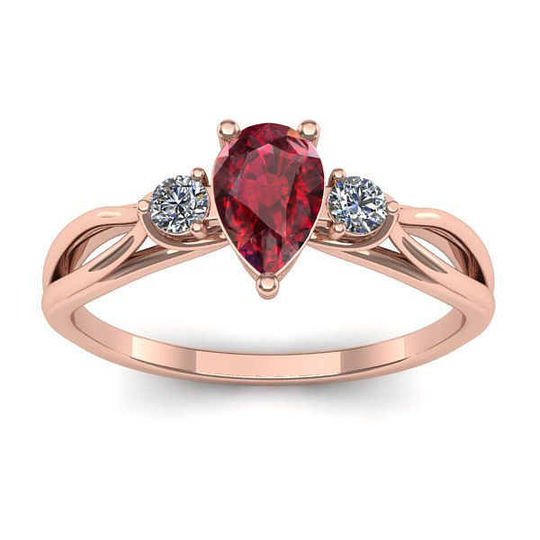 Inel cu rubin lacrima