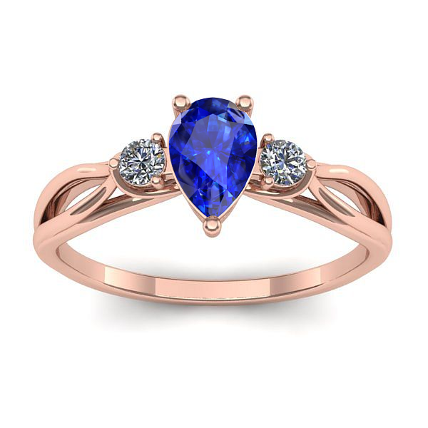 Inel logodna cu safir lacrima