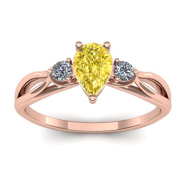 Inel de logodna cu safir galben lacrima