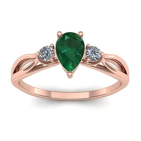 Inel de logodna cu smarald lacrima