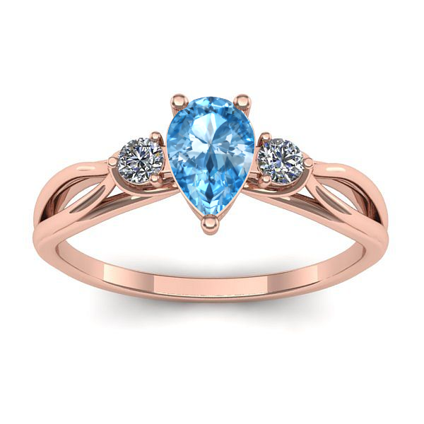 Inel cu topaz blue lacrima