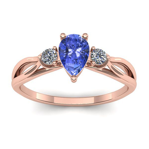 Inel logodna cu tanzanit lacrima