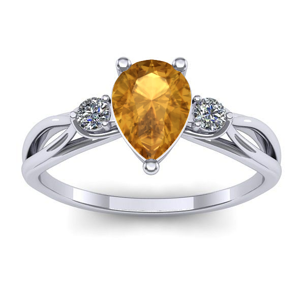 Inel de logodna cu citrin lacrima