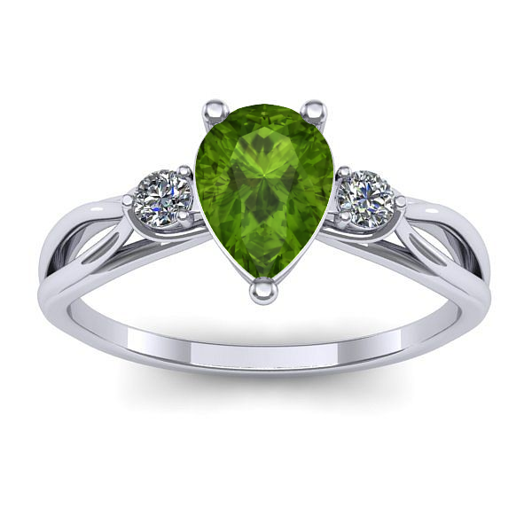 Inel logodna cu peridot lacrima