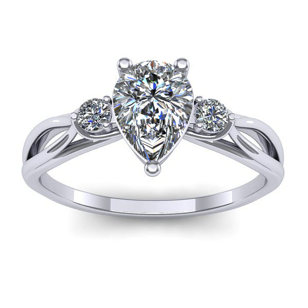 Inel logodna cu diamant de laborator lacrima