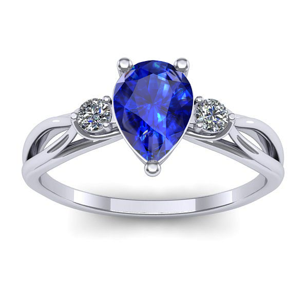 Inel logodna cu safir lacrima