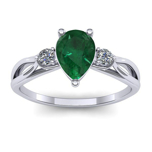 Inel logodna cu smarald lacrima
