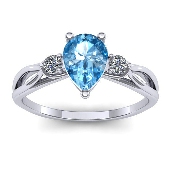 Inel de logodna cu topaz blue lacrima