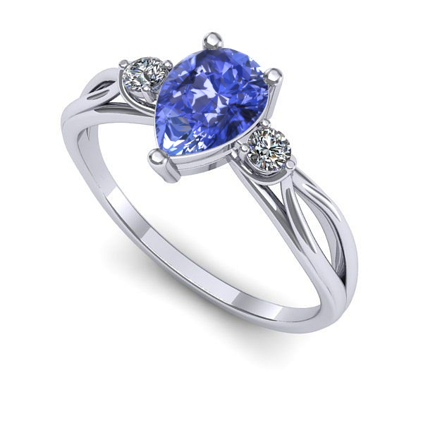 Inel din aur alb cu tanzanit