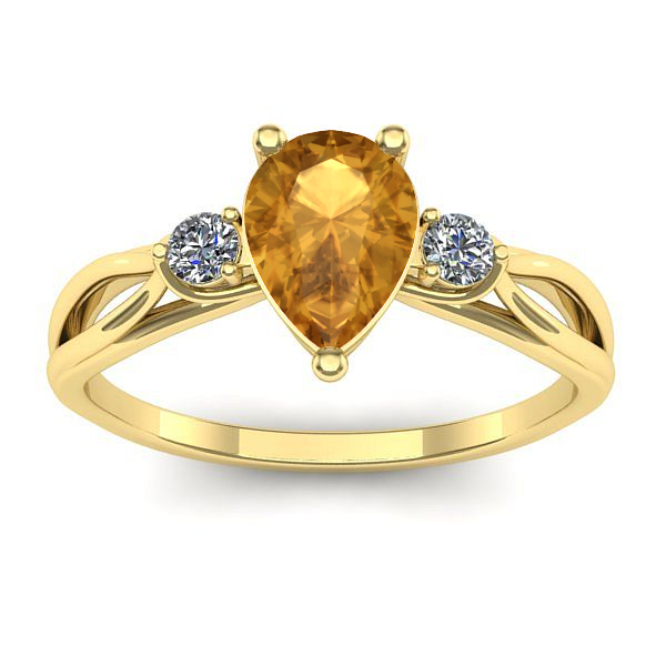 Inel de logodna cu citrin lacrima