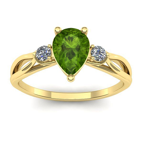 Inel de logodna cu peridot lacrima
